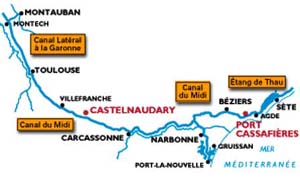 Le trajet du Canal du Midi :)